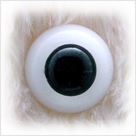 Pure black glass eye